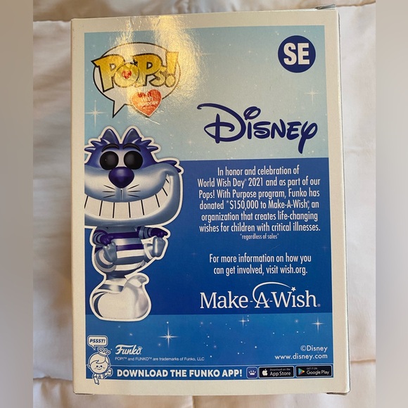 Disney Funko Pop! SE Alice in Wonderland Cheshire Cat, Metallic Blue/Silver - Picture 2 of 6
